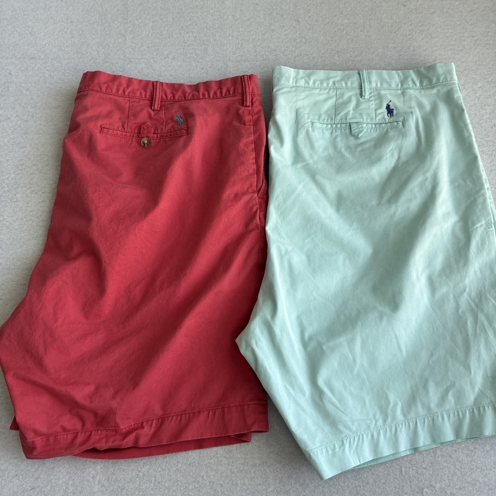 Polo Ralph Lauren Lot of 2 Bundle 4XB Classic Fit 9" Chino Shorts Preppy